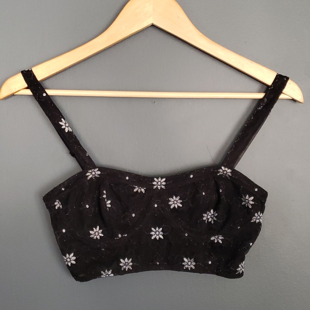 Black and silver bralette
